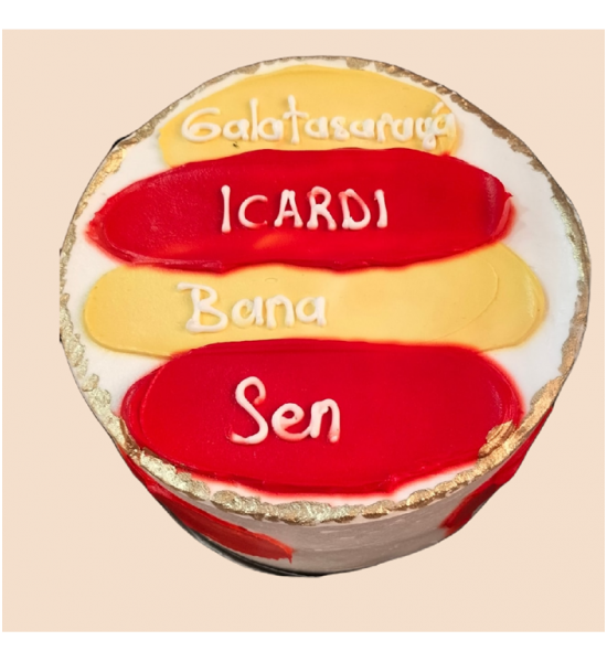 Yazılı Galatasaray Doğum Günü Pastası